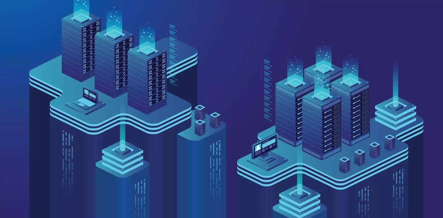 data center cloud network illustration