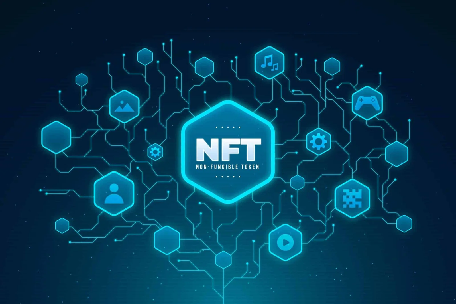 nft non fungible token digital network concept